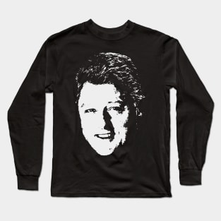 Bill Clinton Winning Smile White On Black Pop Art Long Sleeve T-Shirt